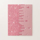 Roze glittereffect & spaarpjes legpuzzel (Verticaal)
