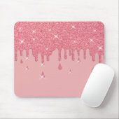 Roze glittereffect & spaarpjes muismat (Met muis)