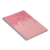 Roze glittereffect & spaarpjes notitieboek (Rechterzijde)