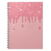 Roze glittereffect & spaarpjes notitieboek (Voorkant)