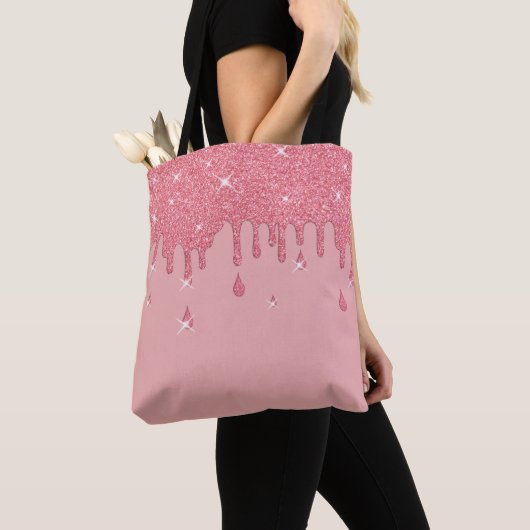 Roze glittereffect & spaarpjes tote bag (Dichtbij)