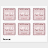 Roze Glitterende Aangepaste Valentijnskaarslabel Vierkante Sticker (Vel)