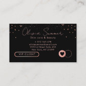 Roze Glitterende Harten Loyaliteit Kaart Visitekaartje (Achterkant)