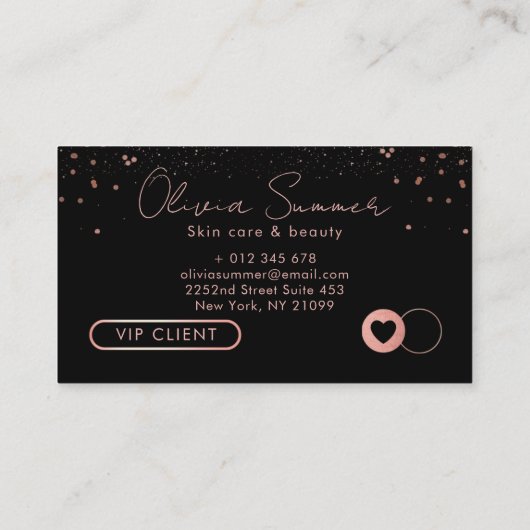 Roze Glitterende Harten Loyaliteit Kaart Visitekaartje (Achterkant)