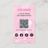 Roze Glitterende Visagist Glamour Bokeh Pailletten Visitekaartje (Achterkant)