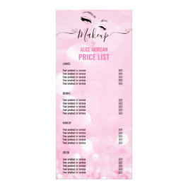 Roze Glitterende Visagist Glamour Bokeh Prijzen Reclamekaart