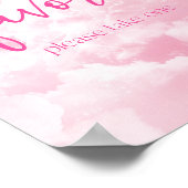 Roze Glitterende Wolken Feest Favor Sign Poster (Hoek)