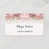 Roze glittergoud Visitekaartje (Voorkant)