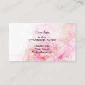 Roze glittergoud waterverf Visitekaartje (Achterkant)