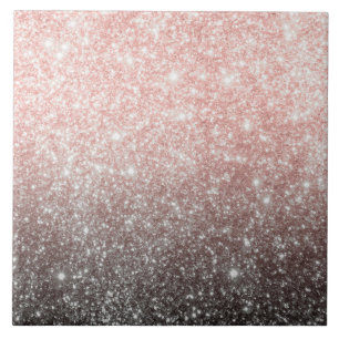 Roze glittergradiënt zwart tegeltje
