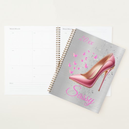 roze glitterij hoge hak schoen | planner (Display)