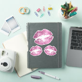  roze glitterlippen - Kiss-Cut Sticker (iPad Cover)