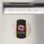 Roze glitterlips en Roos Gold Leaders Hartelijk da Magneet (Insitu (Vaatwasser))