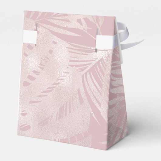 Roze glitterlips en Roos Gold tropische bladeren Bedankdoosjes (Achterkant)