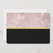 Roze glitterlips en Roos Gold tropische bladeren Kaart (Achterkant)