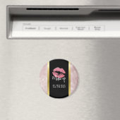 Roze glitterlips en Roos Gold tropische bladeren Magneet (Insitu (Vaatwasser))