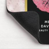 Roze glitterlips en Roos Gold tropische bladeren Muismat (Hoek)