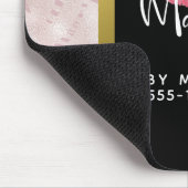 Roze glitterlips en Roos Gold tropische bladeren Muismat (Hoek)