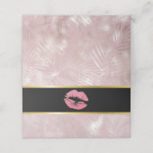 Roze glitterlips en Roos Gold tropische bladeren Plaatskaartje (Buitenkant ongevouwen)