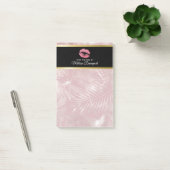 Roze glitterlips en Roos Gold tropische bladeren Post-it® Notes (Kantoor)
