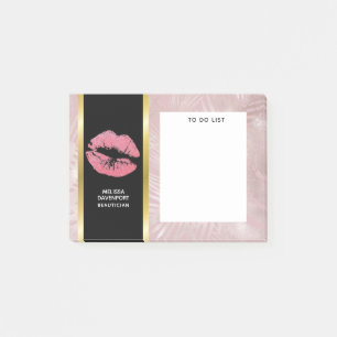 Roze glitterlips en Roos Gold tropische bladeren Post-it® Notes