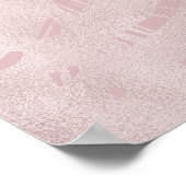 Roze glitterlips en Roos Gold tropische bladeren Poster (Hoek)