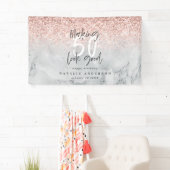 Roze glittermarmer maakt 50 jaar een goede verjaar spandoek (Insitu)