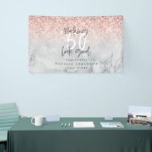 Roze glittermarmer maakt 50 jaar een goede verjaar spandoek (Beurs)