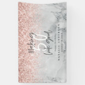 Roze glittermarmer maakt 50 jaar een goede verjaar spandoek (Verticaal)