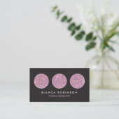 Roze glitterpalet voor Freelance Makeup Artist Visitekaartje (Staand voorkant)