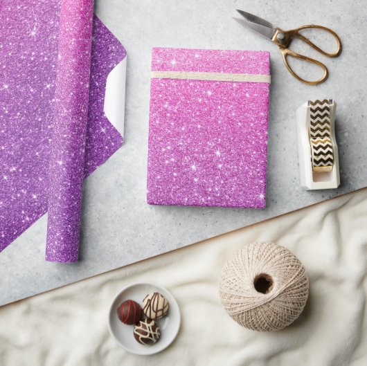 Roze glitterpatroon cadeaupapier (Crafts)