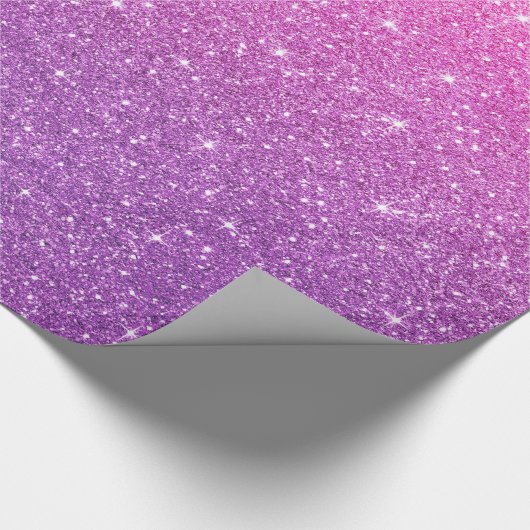 Roze glitterpatroon cadeaupapier (Hoek)