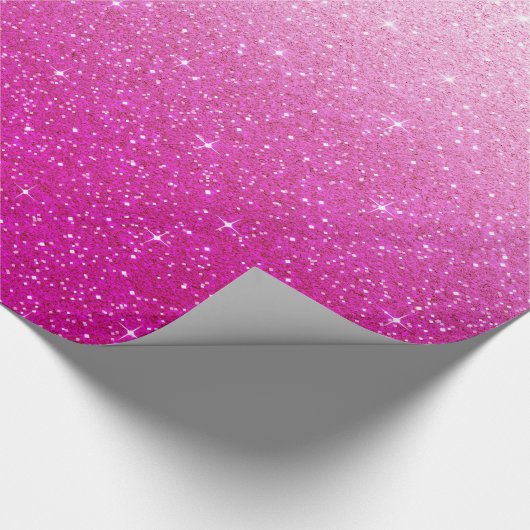 Roze glitterpatroon cadeaupapier (Hoek)