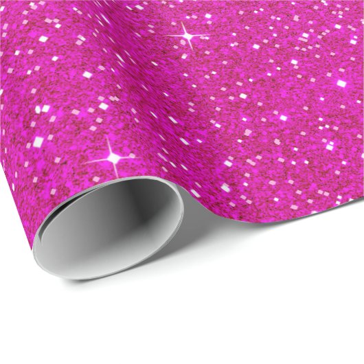 Roze glitterpatroon cadeaupapier (Rol Hoek)