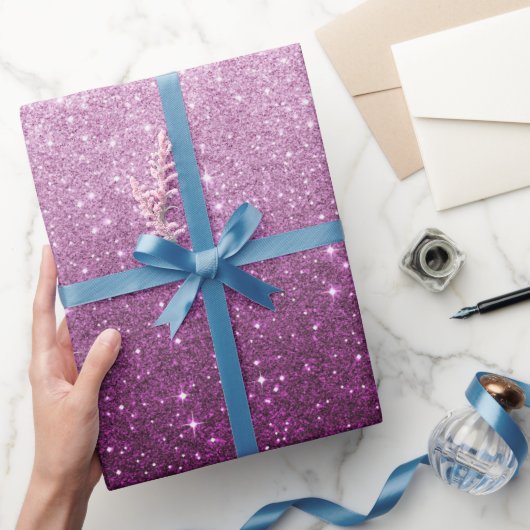 Roze glitterpatroon cadeaupapier (Geschenken)
