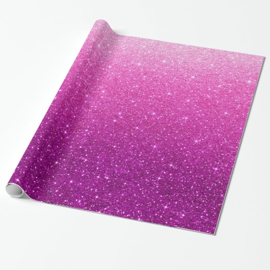 Roze glitterpatroon cadeaupapier (Uitgerold)