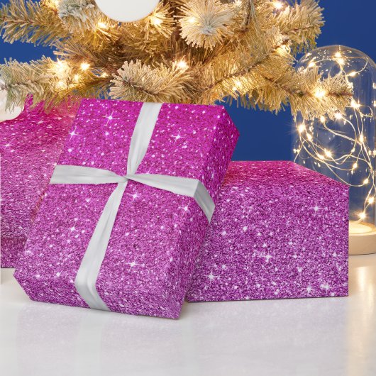Roze glitterpatroon cadeaupapier (Feestdagen)