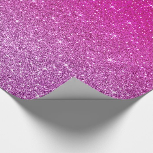 Roze glitterpatroon cadeaupapier (Hoek)