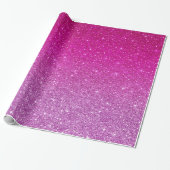 Roze glitterpatroon cadeaupapier (Uitgerold)