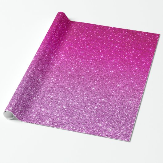 Roze glitterpatroon cadeaupapier (Uitgerold)