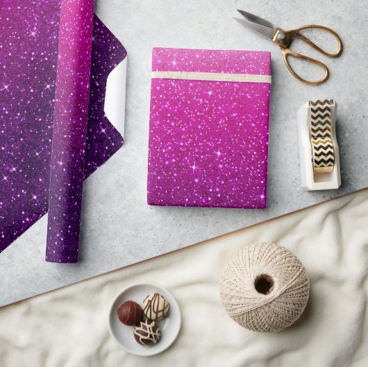 Roze glitterpatroon cadeaupapier (Crafts)