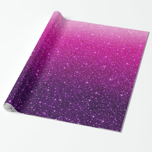 Roze glitterpatroon cadeaupapier (Uitgerold)