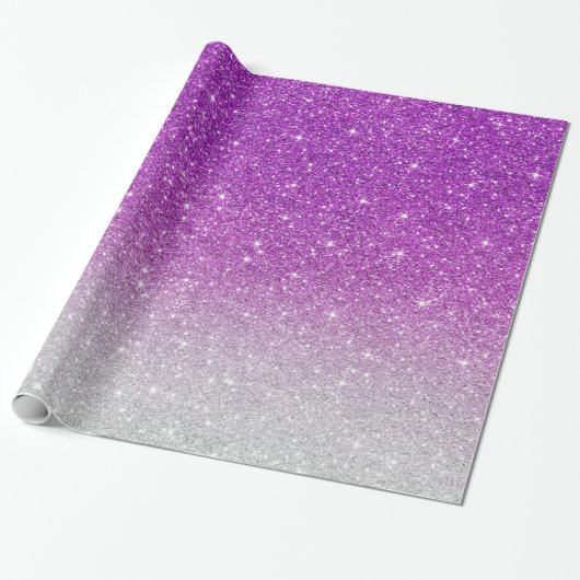 Roze glitterpatroon cadeaupapier (Uitgerold)
