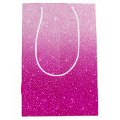 Roze glitterpatroon medium cadeauzakje (Voorkant)