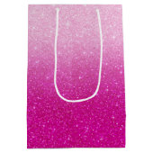 Roze glitterpatroon medium cadeauzakje (Achterkant)