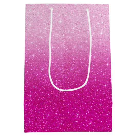 Roze glitterpatroon medium cadeauzakje (Achterkant)