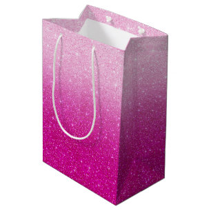 Roze glitterpatroon medium cadeauzakje