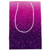 Roze glitterpatroon medium cadeauzakje (Voorkant)