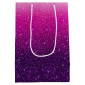 Roze glitterpatroon medium cadeauzakje (Achterkant)