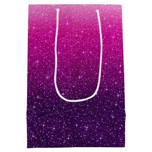 Roze glitterpatroon medium cadeauzakje (Achterkant)
